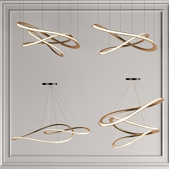 Light Luxury Special-Shaped Chandelier 3d model