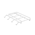 Golden Metal Storage Rack with Multi layer Design and Bottom Hooks for Home Organization