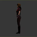 Game Movie Female Character With Pilot Cap Red Vest Tattoos And Gun