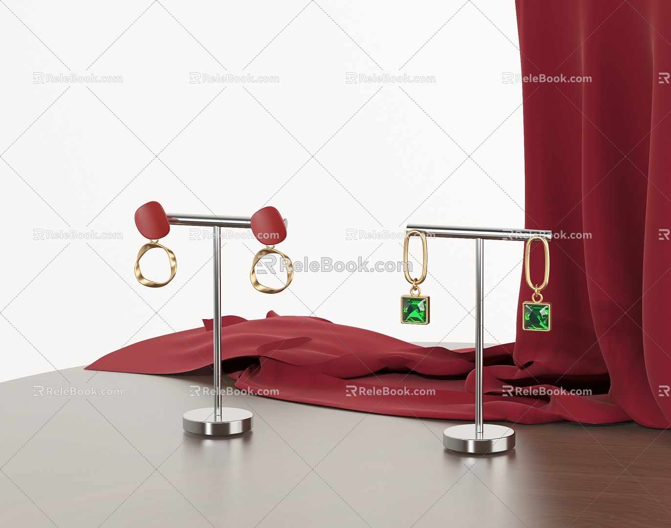 Fashion earrings earrings jewelry 3d model