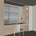 Cozy Bay Window Cabinet Setup With Desk White Chair Books And Table Lamp