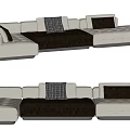 Modern Sectional Sofa With Light Gray Dark Brown Upholstery And Patterned Solid Cushions 3d model