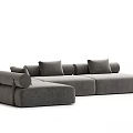 Modern Three Seater Sofa With Comfortable Cushions And Stylish Armrests Design 3d model