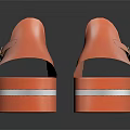 Stylish Orange Platform Sandals With Double Straps And Buckle Design Detail