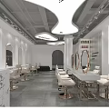Modern Minimalist Beauty Hair Salon Interior Design With Elegant Mirrors And Comfortable Hairdressing Chairs