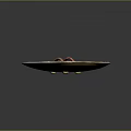 Ancient Golden Circular Shield With Four Decorative Dots And Historical Weapon Design