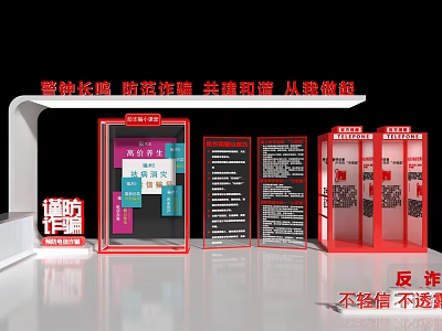 Anti Fraud Promotion Display Boards With Prevention Information And Public Awareness 3d model