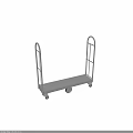 Stainless Steel Utility Cart With Flat Platform Handles And Wheels