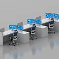 Bank Office Workstation Setup With Multiple Monitors Modern Desks And Ergonomic Chairs