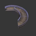 Elegant Architectural Spiral Staircase With Wooden Steps And Curved Handrail Design