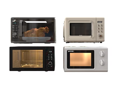 Various Modern Microwave Ovens As Essential Kitchen Appliances For Home Use 3d model