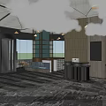 Modern Lobby Interior Design With Marble Floor Chandeliers Reception Desk And Elevator Doors