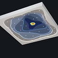 Modern Ceiling Design With Layered Structure LED Lights And Decorative Center 3d model