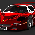 Red Ferrari AMARI Sports Car With Sleek Aerodynamic Exterior Design