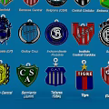 Weapon Emblems Collection With Shield Shapes And Metallic Designs On Blue Background