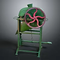 Green Industrial Equipment With Red Spinning Wheel Metal Stand And Frame Structure
