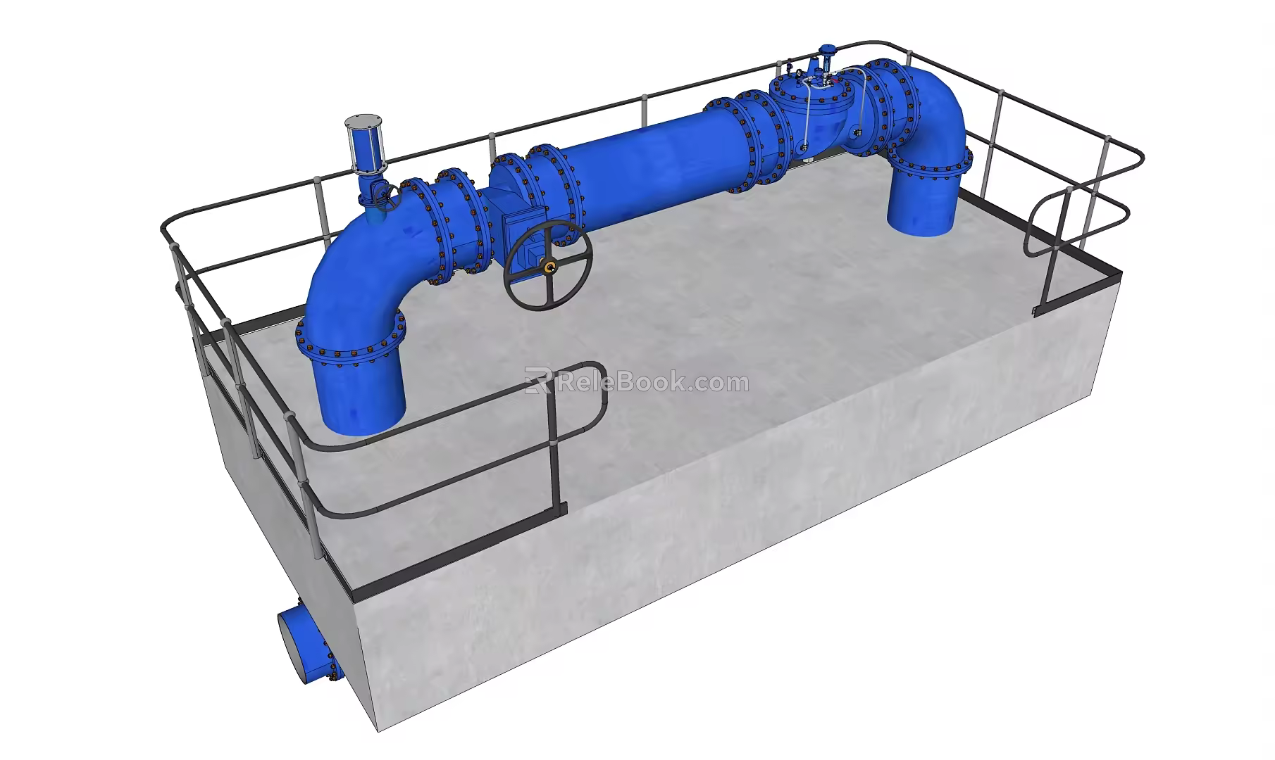 Modern pipeline pump room pipeline 3d model