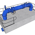 Modern pipeline pump room pipeline 3d model
