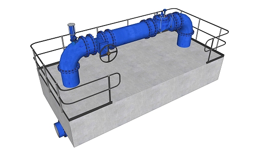 Modern pipeline pump room pipeline 3d model