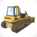 Yellow Komatsu Tracked Bulldozer With Front Blade And Cab For Construction Work