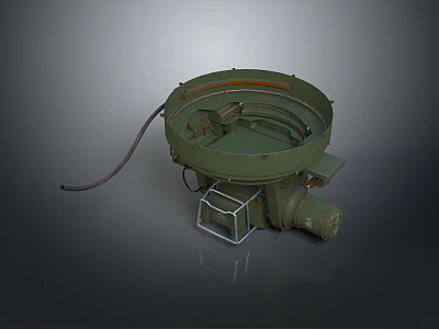 Green Vibratory Finishing Machine With Motor Stand And Flexible Hose 3d model