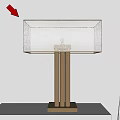 Quiet Ancient Solid Wood Lampshade Table Lamp 3d model