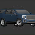 Blue Modern SUV With Sleek Body Design Alloy Wheels Roof Rails And Front Grille