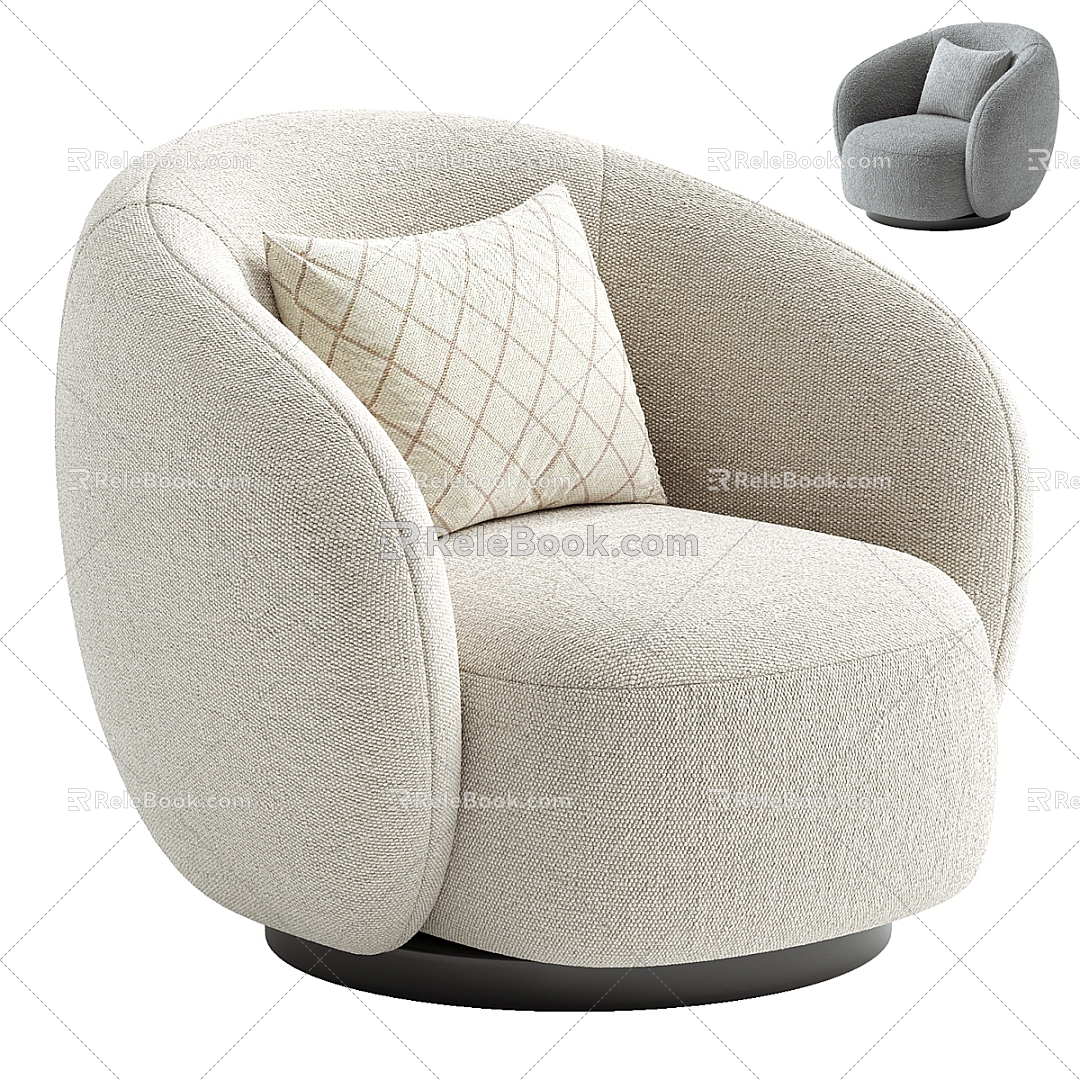 Fabric Single Sofa Armchair 3d model