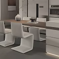 Modern Open Living And Dining Room With Sofa Dining Table And Large Windows 3d model