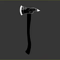 Durable Handheld Axe With Red Metal Head And Wooden Handle On Gray Background