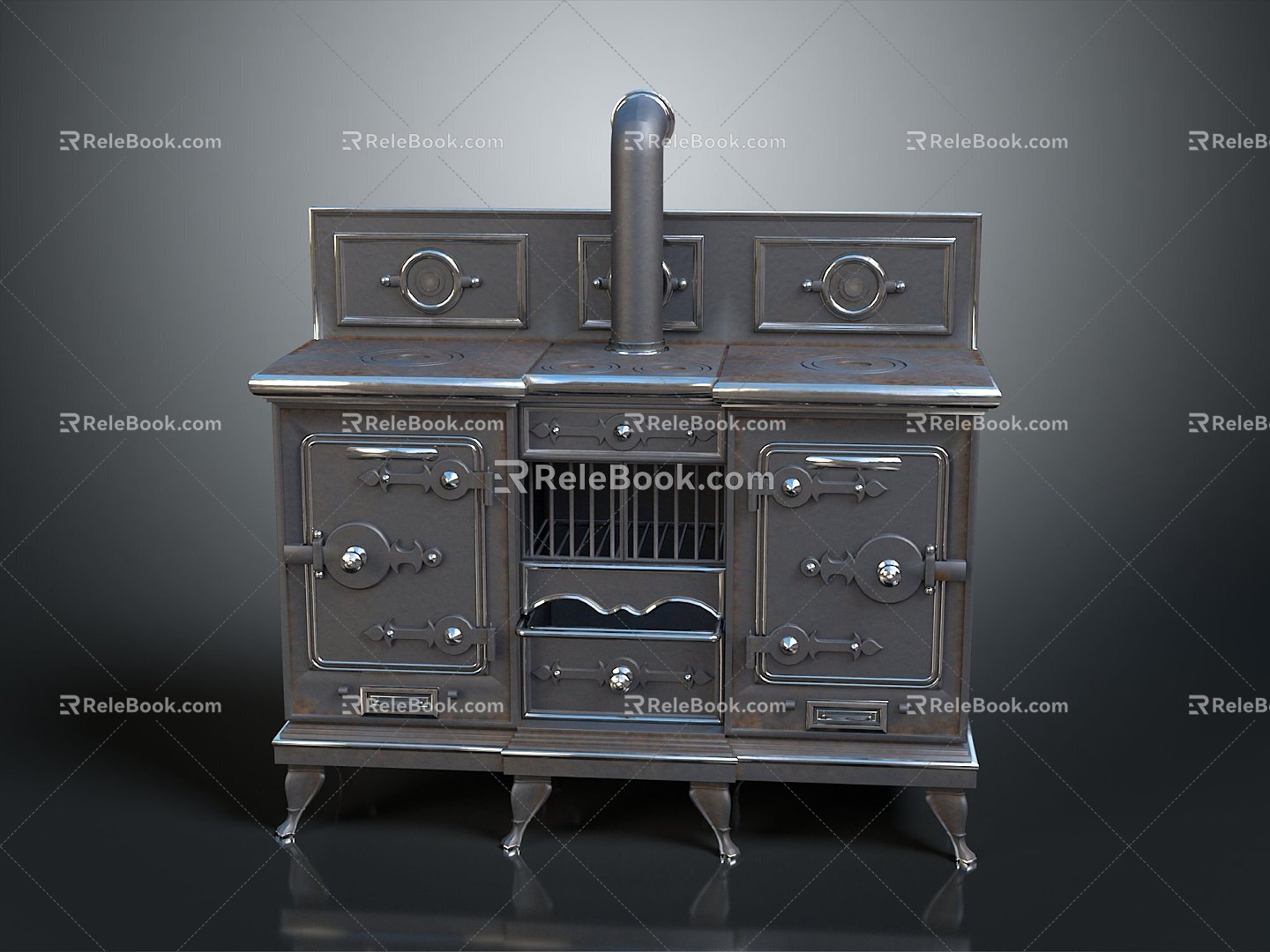 Stove Metal Stove Iron Stove Stove Fireplace Old Fireplace Antique Fireplace Vintage Fireplace Fireplace 3d model