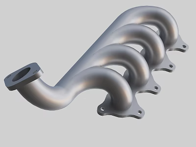 Industrial Equipment High Quality Metal Curved Pipes Durable With Mounting Holes 3d model