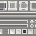 Variety Of Air Conditioner Vents With Square Linear And Round Grille Designs
