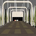 Spacious Fitness Studio With Arched Ceiling Wooden Floor Yellow Yoga Mats And Fitness Balls