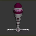 Anthropomorphic Creature With Pink Hair White Spotted Body Multiple Fluffy Tails And Arms Outstretched