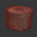 Rustic Wooden Tree Stump Decorative Piece With Round Surface And Natural Growth Rings