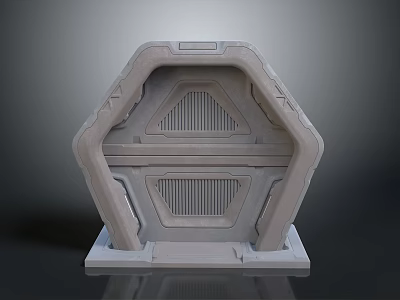 Modern Hexagonal Furniture With Geometric Grille Design And Base Structure 3d model