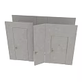 Modern Minimalist Hinged Doors with Smooth Light Beige Surface and Brass Handles 3d model