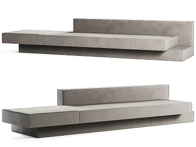 Sleek Modern Gray Sectional Sofa With Modular Design And Comfortable Seating 3d model