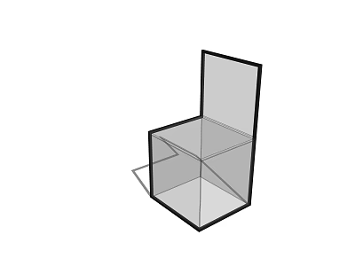 Sleek Modern Leisure Chair With Transparent Material And Geometric Structure Design 3d model