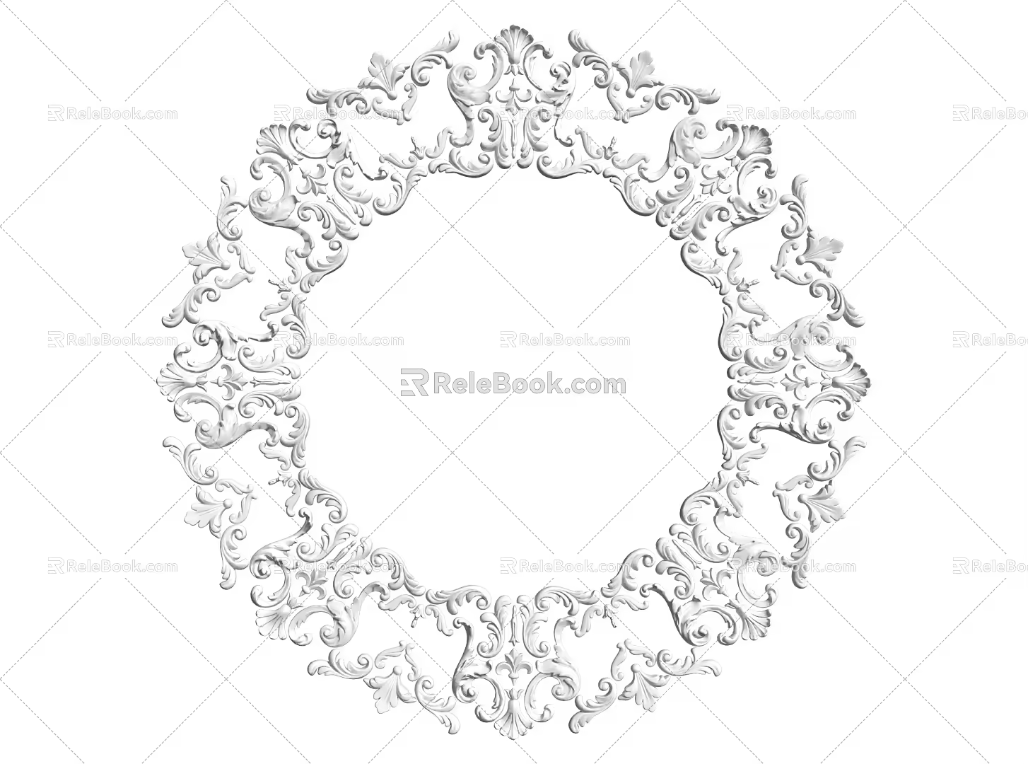 European-style lamp panel gypsum component carved 3d model