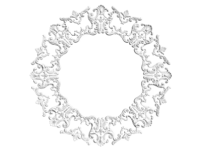 Intricate Circular Carving with Ornate Patterns as Decorative Design Element for Art Projects 3d model