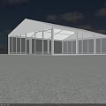 White Canopy with Glass Windows Open Structure for Modern Outdoor Spaces 3d model