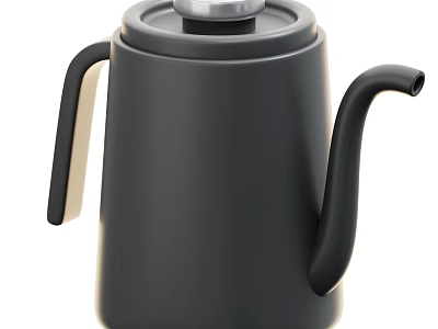 Sleek Black Coffee Kettle with Modern Design and Ergonomic Handle for Home Brewing 3d model