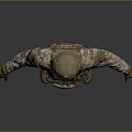 Military Game and Movie Character in Camouflage Uniform with Helmet Detailed Tactical Gear Standing Pose