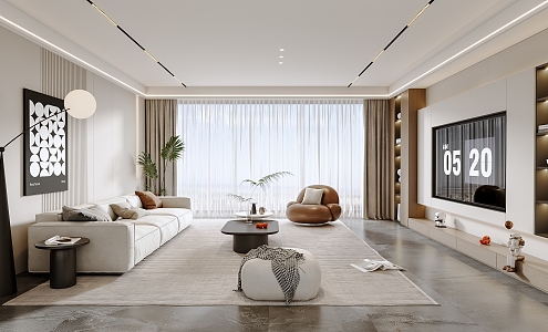 modern living room 3d model