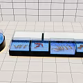 Restaurant Interior Fresh Seafood Display With Round And Rectangular Aquariums 3d model