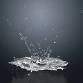 Water Fountain With Splashing Water And Dynamic Water Droplets On Dark Background