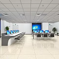 Monitoring room of modern command center 3d model