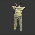 White Camisole With Wrinkled Design And Blue Jeans On Mannequin